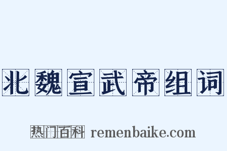 北魏宣武帝组词是什么意思的图片